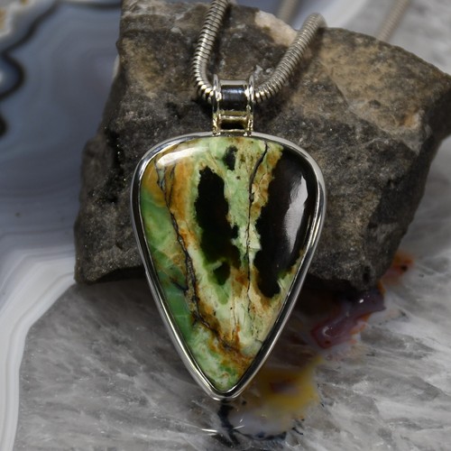 Grüner opal anhänger - opal, 925er