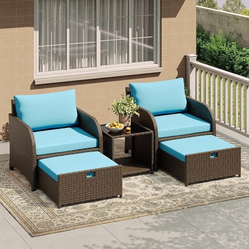 Rattan gartenmöbel set - rattan, 5