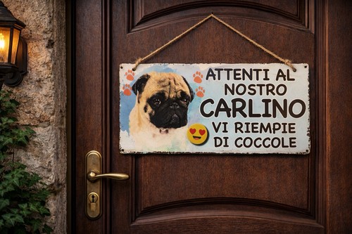Türschild achtung unser mops - "achtung,