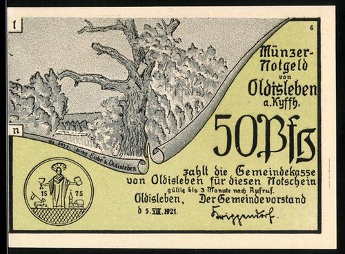 Notgeld oldisleben kyffh - notgeld, a.