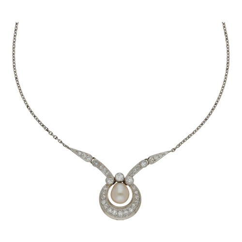 Vintage diamant perl collier - vintage,