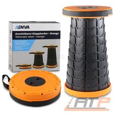 2x ENVA KLAPPHOCKER AUSZIEHBAR ORANGE STUHL HÖHENVERSTELLBAR TELESKOP CAMPING