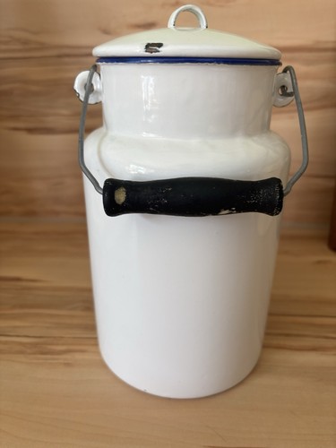 Emaille kanne milchkanne weiß - kanne,