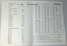 gogTram Preisliste für Spurweiten 16,5 1980/1       å