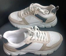 Damen Sneaker Weiß Gr. 38   Graceland Schwarz Gold (1 mal getragen)