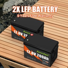 2x 12V 200Ah LiFePO4 Akku Lithium Batterie BMS Trolling-Motor Wohnmobil Camper