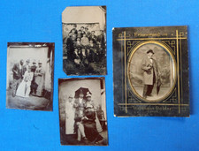 ANTIK um 1900 4x Metallfoto uralt Ferrotypie  u.a. Waldhaus Doldier Zürich