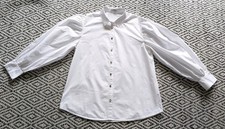 MORGAN de toi Bluse Ballonärmeln Gr.S  36 Weiß Goldknöpfe 100%Baumwolle wie neu 