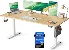 Höhenverstellbarer Steh-Sitz Schreibtisch 180x80 cm Elektrisch Goldeiche USB-C