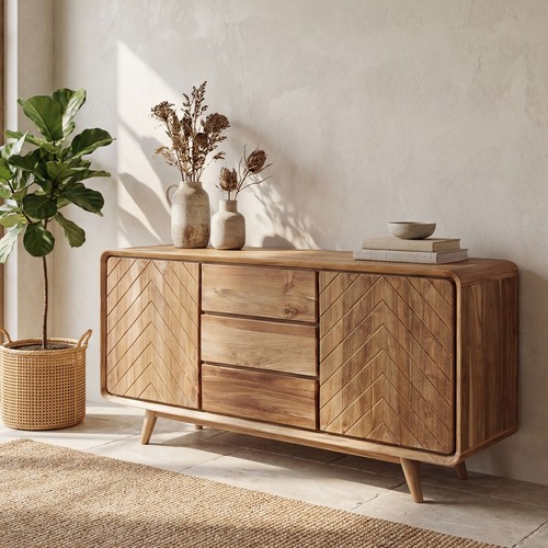 Sideboard teakholz 150cm - sideboard,