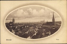 Passepartout Ak Stendal in der Altmark, Totalansicht der Ortschaft - 10492758