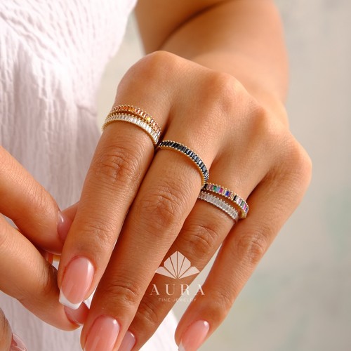 14k gold baguette halb - gold,