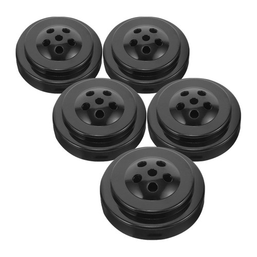 Black plastic mini table flag - black,