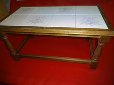 DDR Fliesentisch, Blumenbank, Blumentisch  Holzgestell 60/70er DDR