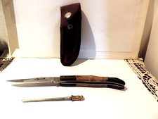Laguiole Jagdmesser Ledertasche Klappmesser mit Korkenzieher Outdoor Wetzstahl