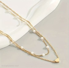 Elegante Herz Perlen Kette