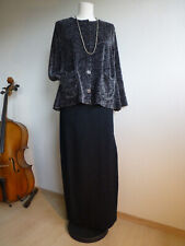 Gudrun Sjöden , Velour, Samt, Weste, Jacke, Hängerchen, gr.S/M, Grau mit Schwarz