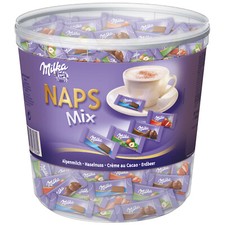 (25,84€/1kg) Milka Naps Mix 4 versch.Sorten - Mini Schokolade Täfelchen - 1000g