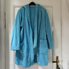 En Vogue Bademantel Unisex Türkis Gr.M mit Kapuze 100% Baumwolle
