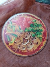 Glas Topfuntersetzer oder Schneidebrett rund Pizza-Style