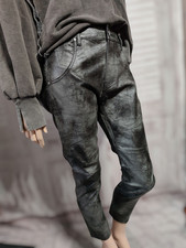 💋Sexy Woman lässige Kunstlederhose grau/schwarz Gr.M,L