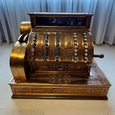 National Registrierkasse, Kasse, Eichenholzunterbau, Deutschland 1900