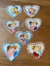 Alte Oblaten Glanzbilder Poesiebilder Kinder im Herzen AFKH Krüger Chromos Scrap