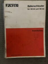 Original Ersatzteilliste Ballenschleuder Deutz Fahr für HD30 und HD40