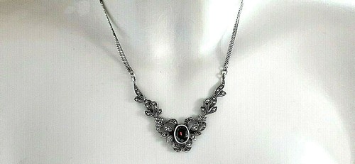Silber collier granat - silber,