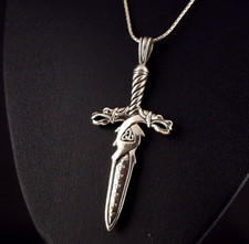 Anhänger Silber 925 Schwert Triskele 3D massiv - attraktiv & modern