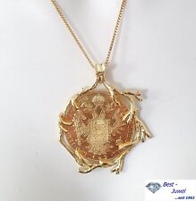 Ausgefallene Münzfassung mit 4 Dukaten Münze, 986/ Gold, Fassung 750/ Gold