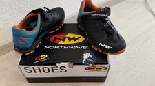 Northwave Spider 2 MTB Trekking Fahrrad Schuhe, Schwarz/Blau/Orange, Gr. 43