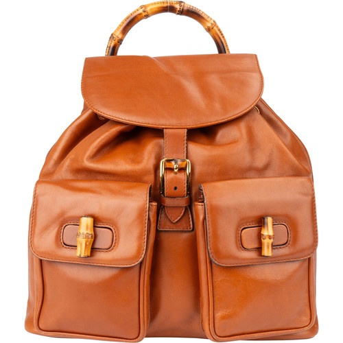 Gucci brown leather bamboo - leather,