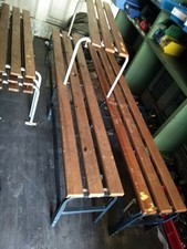 Sitzbank Umkleidebank Umkleidesitzbank Bank 2m Stahlgestell Holzrost Lattenrost