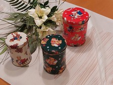 3 niedliche VINTAGE Dosen Keksdosen 90er Metall rund bunt 3 Größen Weihnachten