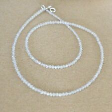 2,5 mm Facettiert  Bergkristall Edelstein  kette ,,45 cm,  Silber ( Berg- 28)