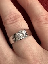 HSE Zirkonia Ring Brillantschliff 925er Silber rhod. Brillant Schliff RW 16