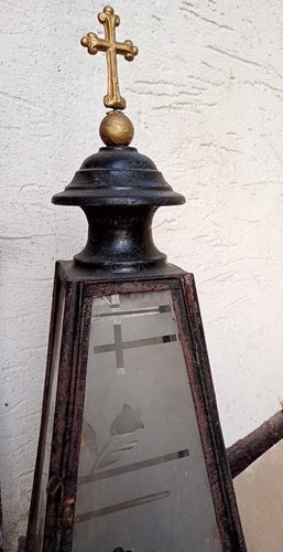 Antique church candle - , lantern