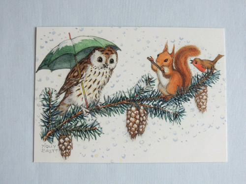 Postkarten weihnachten eule - postkarten,