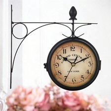 Zweiseitige Bahnhofsuhr Retro