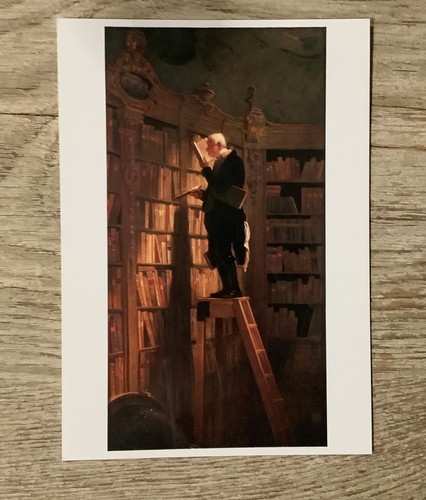 Postkarte der bücherwurm - postkarte,,