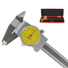 1 Stück Edelstahl Messschieber mit Uhr 150mm Schieblehre mit Rundskala 0.02mm