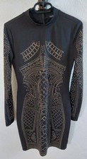 Kleid schwarz goldene nieten - kleid,