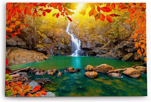 120x80cm wandbild wasserfall - 120x80cm,