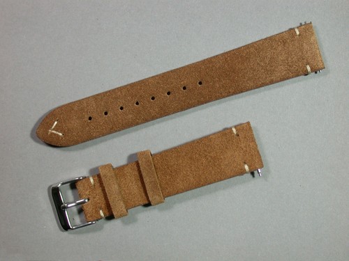 Wildleder uhrenarmband braun - wildleder,
