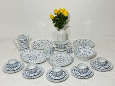 Vintage Porzellan Original Strohblumenmuster Blue Saks 24-teiliges Tafelservice