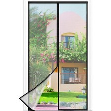 Fliegengitter Balkontür Magnet 100x220cm Schwarz Insektenschutz Fliegengittertür