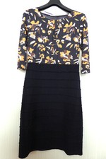 traumhaftes BETTY BARCLAY Stretch Kleid Gr. M / 38 dunkelblau taupe