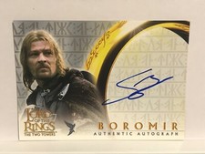 Topps 2003 Herr der Ringe: Zwei Türme - SEAN BEAN als Boromir Autogrammkarte