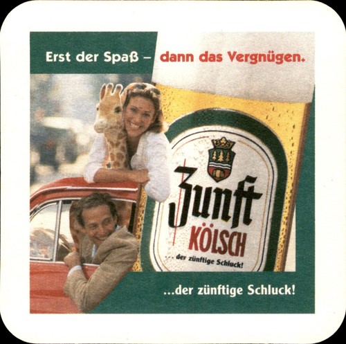 Bierdeckel zunft kölsch - -,